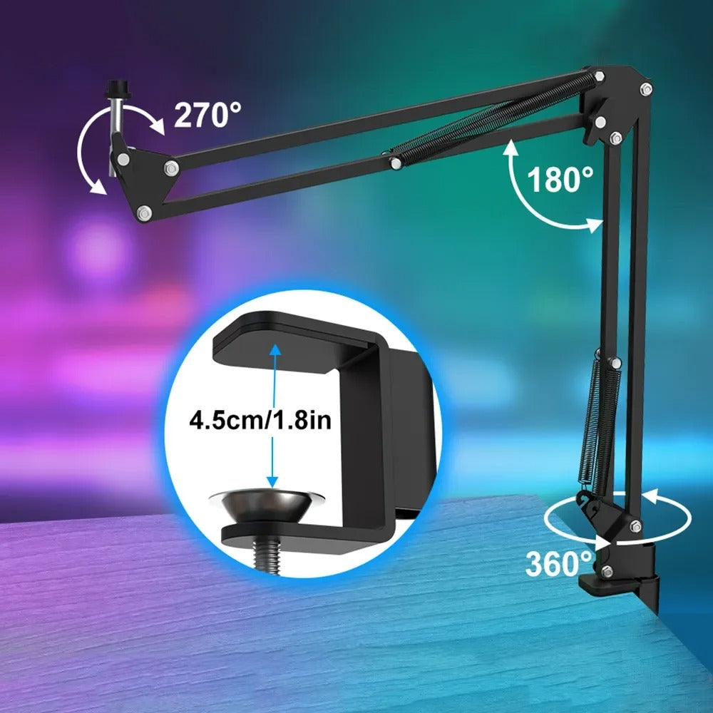 Haomuren USB Podcast Microphone Kit – Professional Condenser Mic with Boom Arm for Streaming & Recording